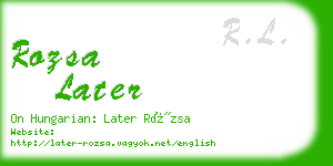 rozsa later business card